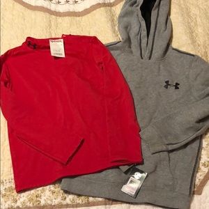 UA sweatshirt and compression shirt boys small